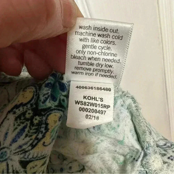 Sonoma Goods For Life Sleeveless Blouse Green Yellow / White Size Small - Picture 11 of 15